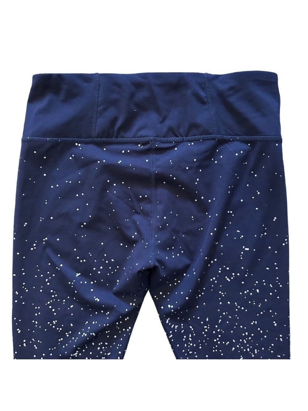 Kimberly Ombre Space Metallic High Rise Navy & Silver Polka Dot Leggings Large - Picture 3 of 8